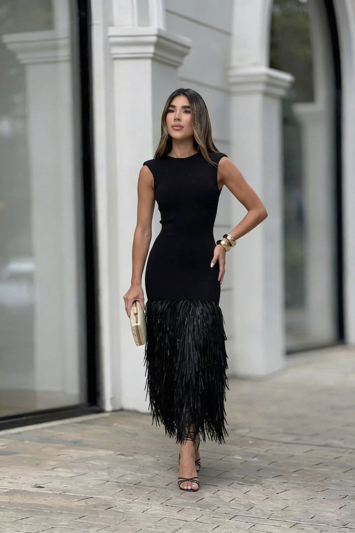 Loraine | Long dress with fringe