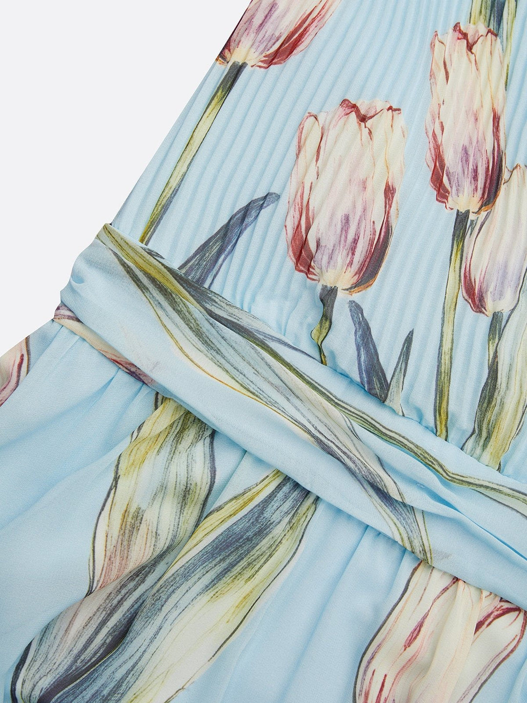 Nerea  - Elegant Tulip Print V-neck Maxi Dress