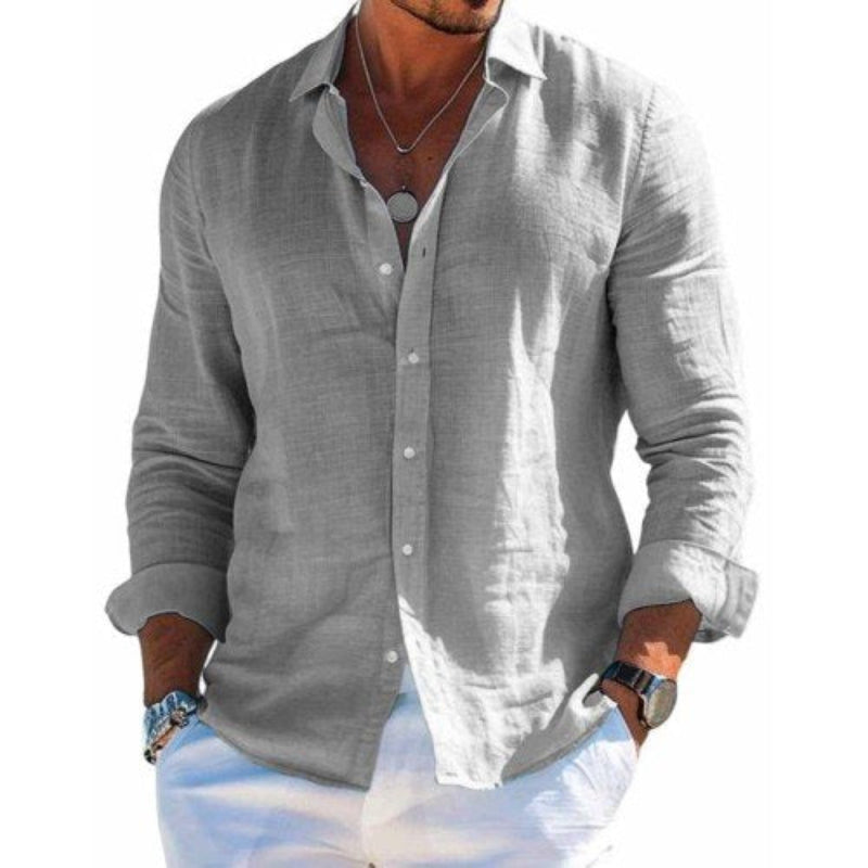 Christofer - Men’s Casual Summer Linen Shirt with Button Front