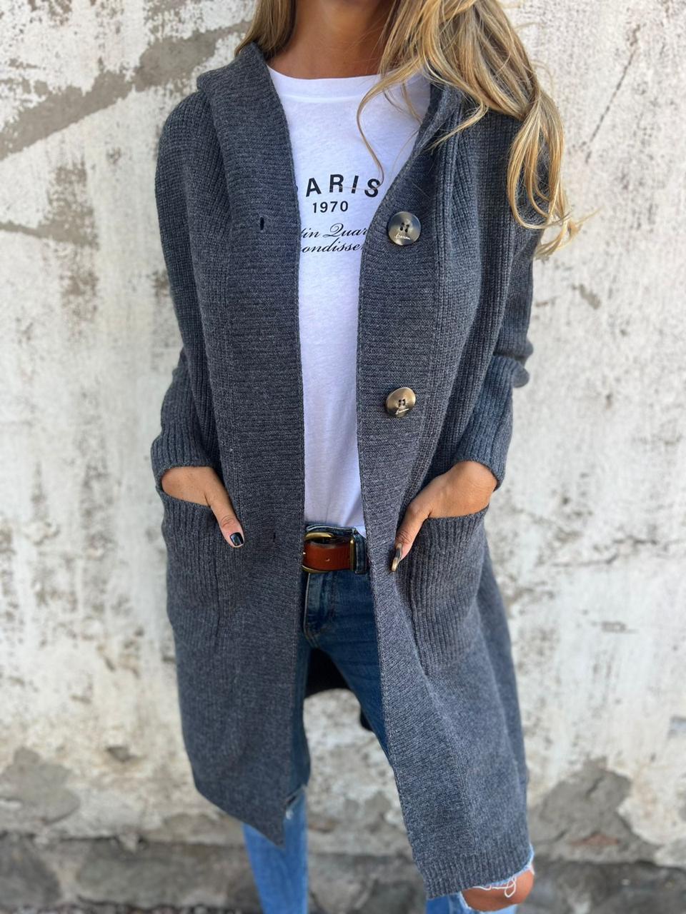 Frida - Elegant long knit cardigan