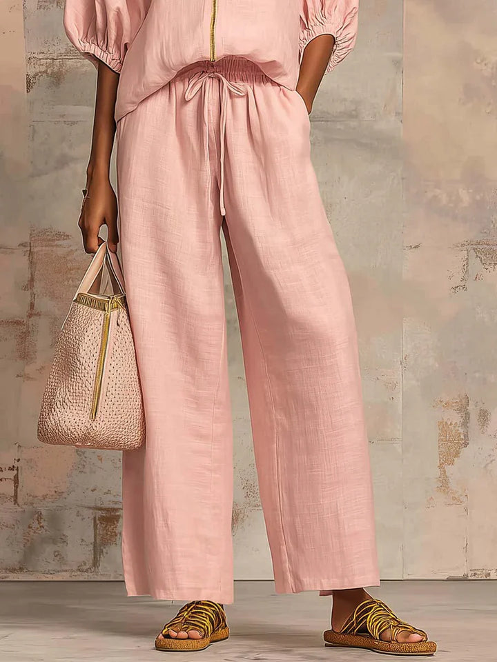Alba | Two-Piece Set: Relaxed-Style Shirt and Wide-Leg Pants
