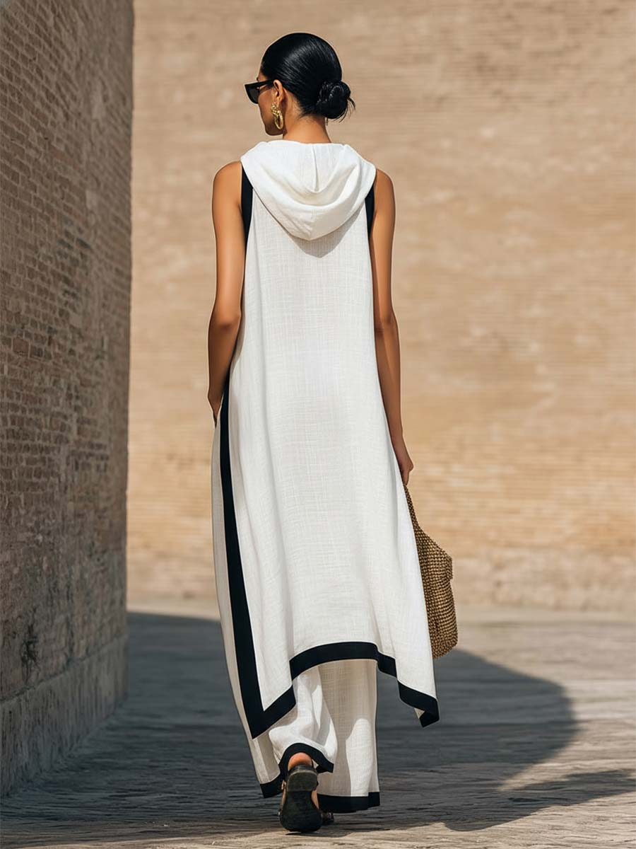 Agnes - Elegant two-piece cotton-linen set with artistic cut