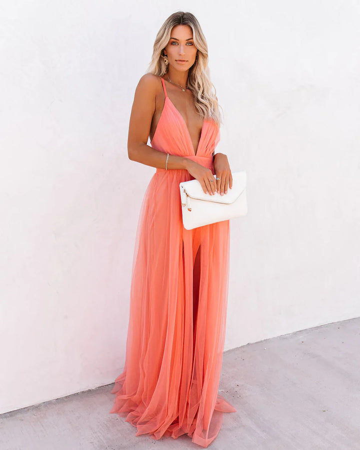 Willow - Coral Light Maxi Dress