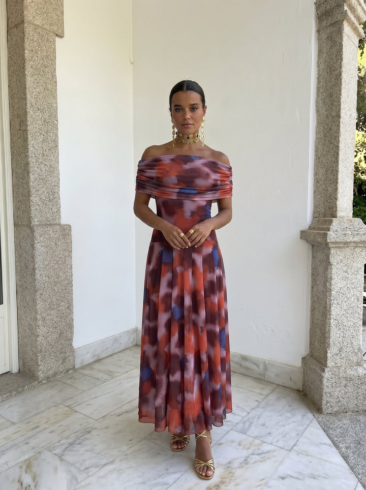 Toledo Red Printed Dress