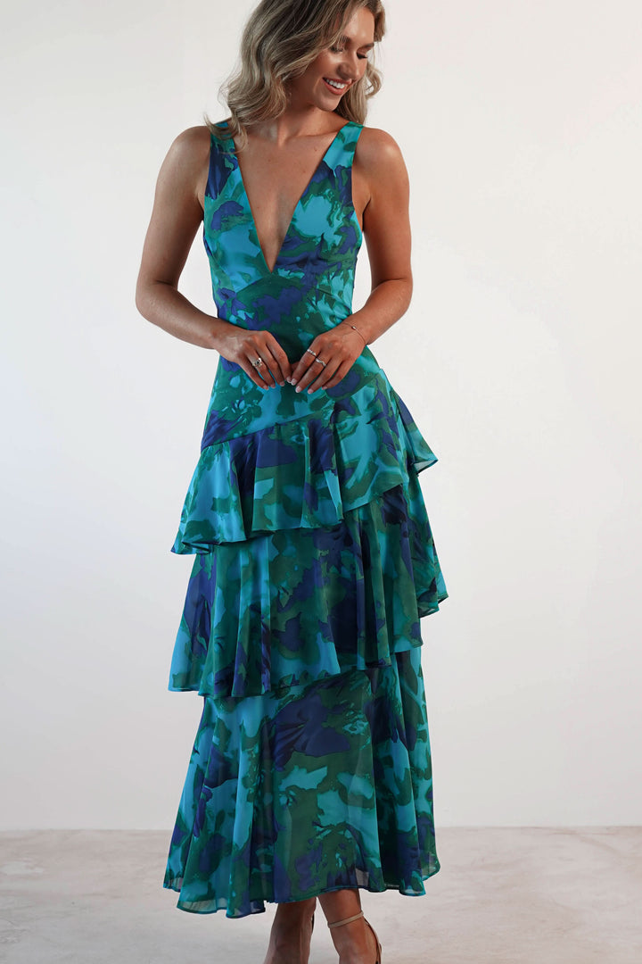 Eva | Ruffle Midi Dress