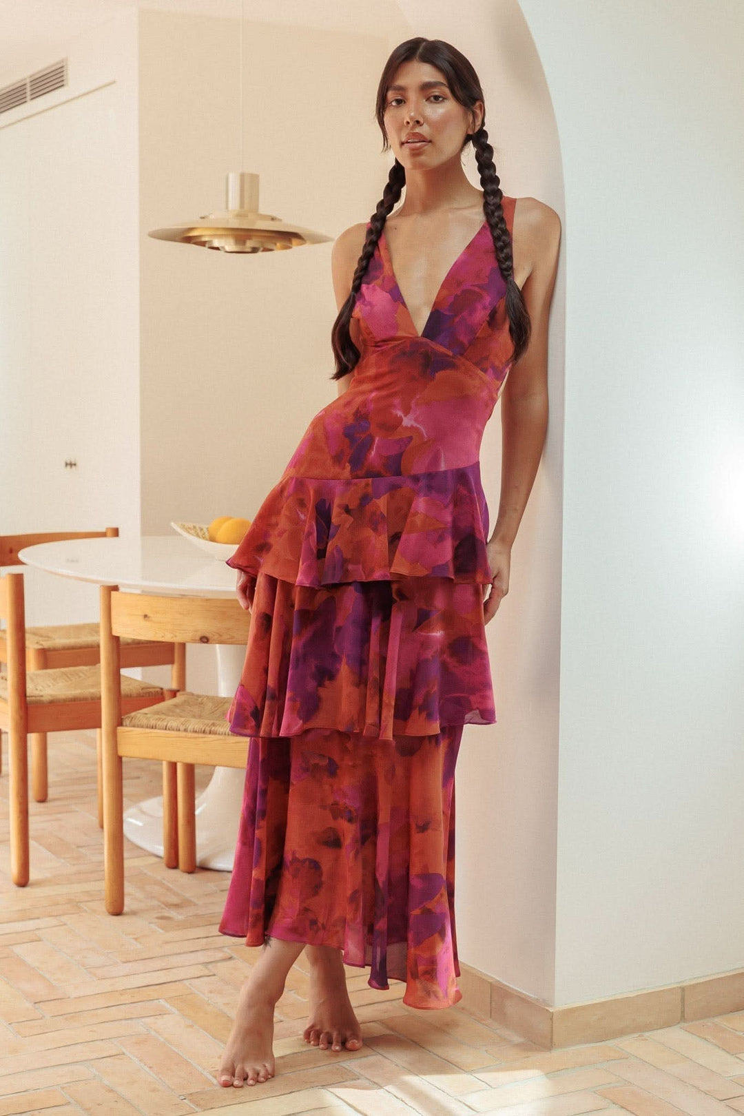 Eva | Ruffle Midi Dress