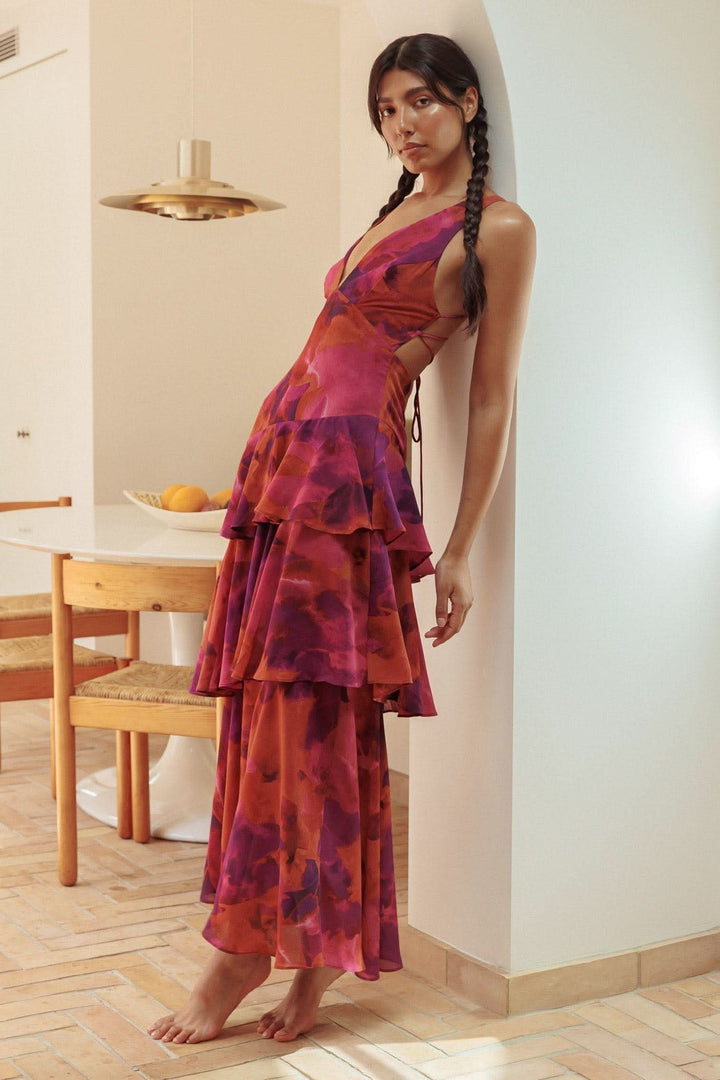 Eva | Ruffle Midi Dress