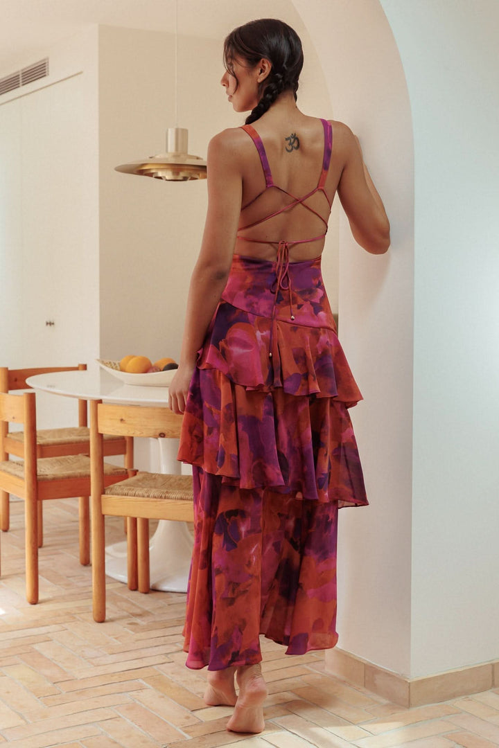 Eva | Ruffle Midi Dress