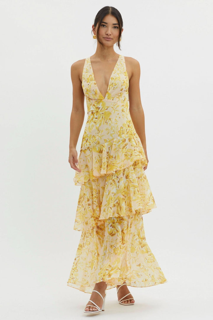 Eva | Ruffle Midi Dress