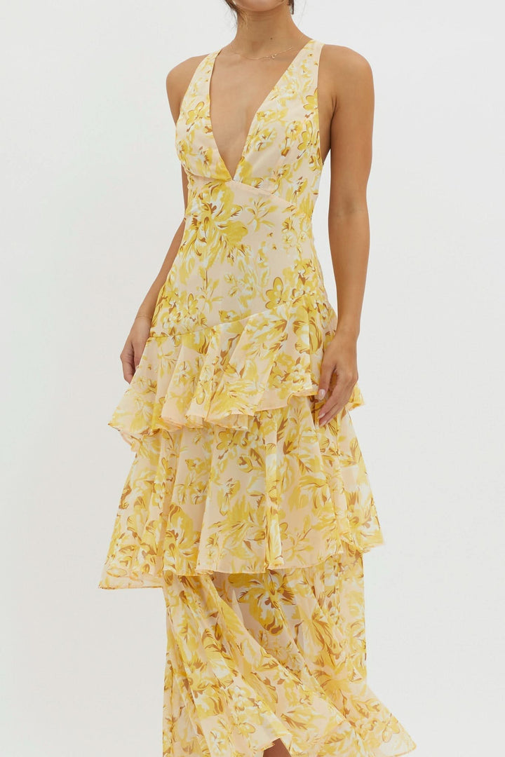 Eva | Ruffle Midi Dress