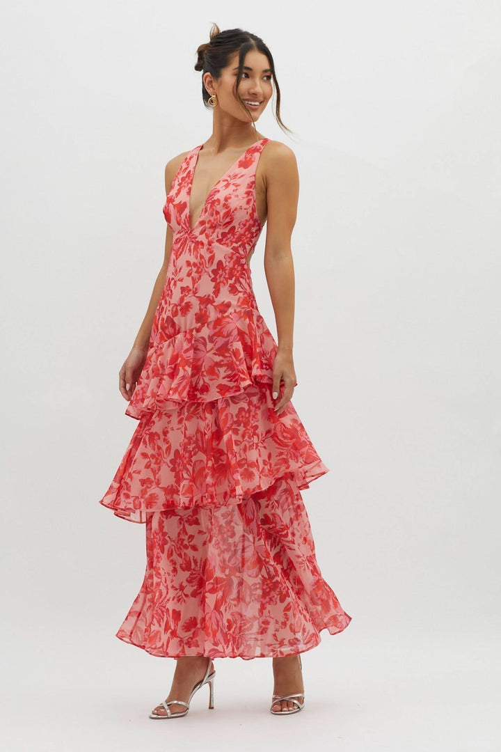 Eva | Ruffle Midi Dress