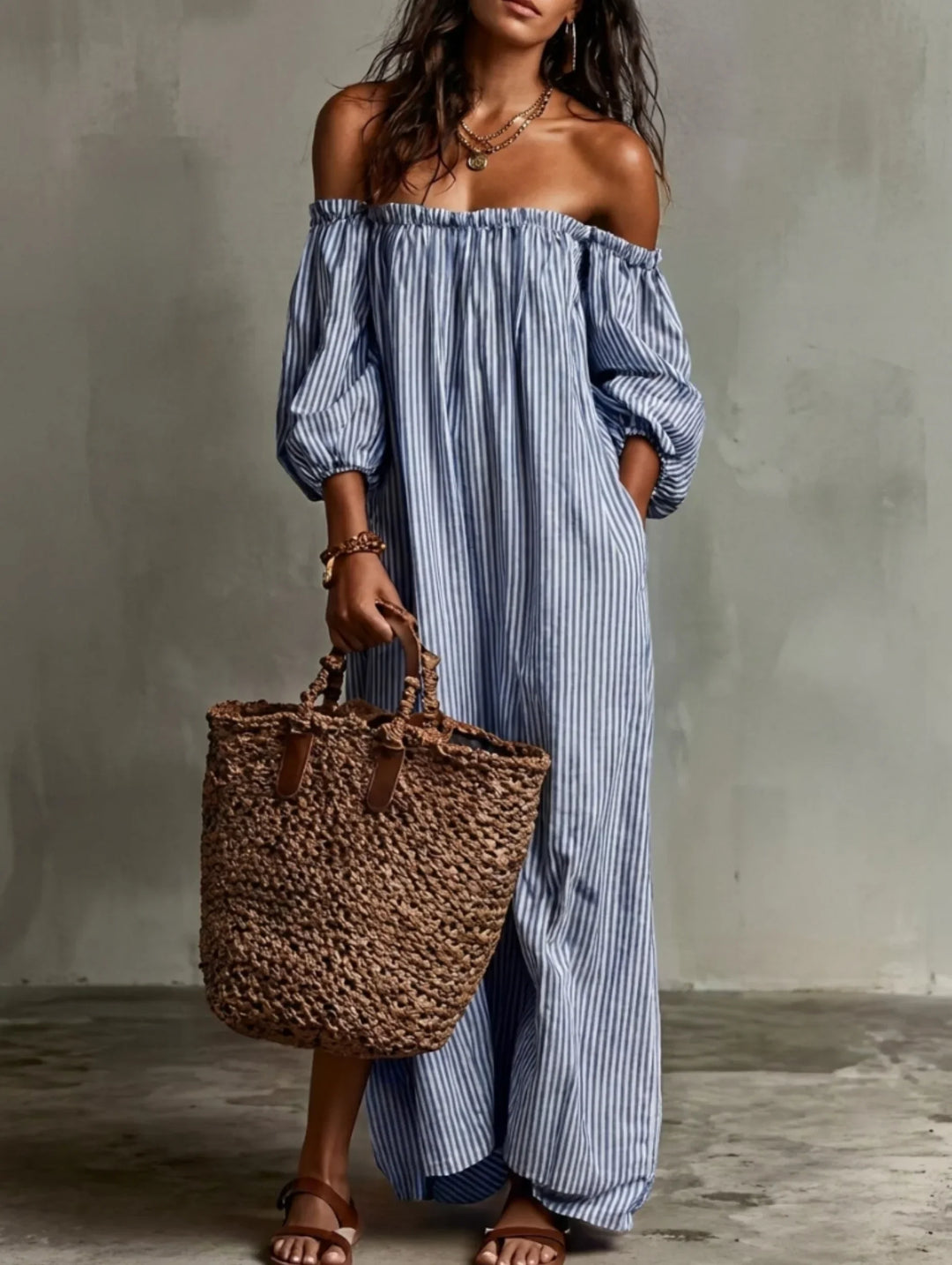 Elena | Flowy Off-Shoulder Maxi Dress