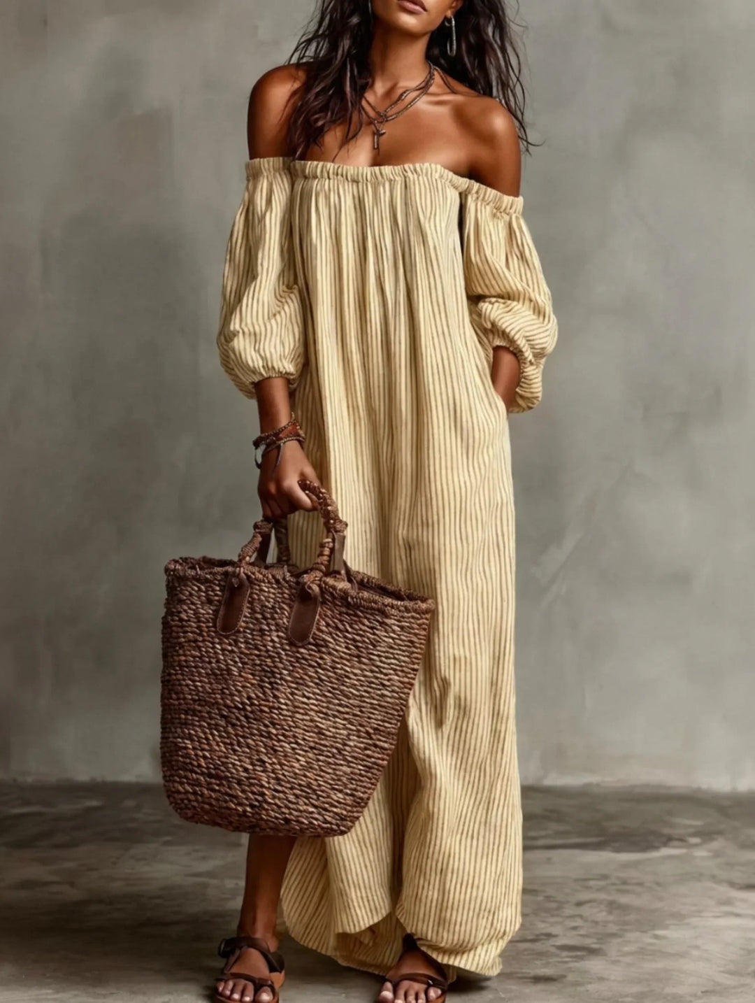 Elena | Flowy Off-Shoulder Maxi Dress