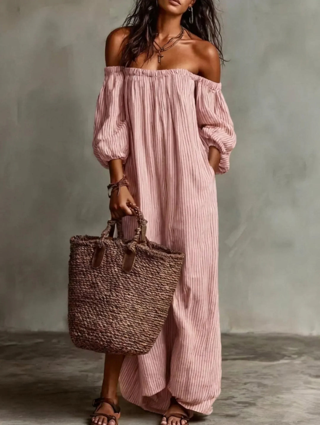 Elena | Flowy Off-Shoulder Maxi Dress